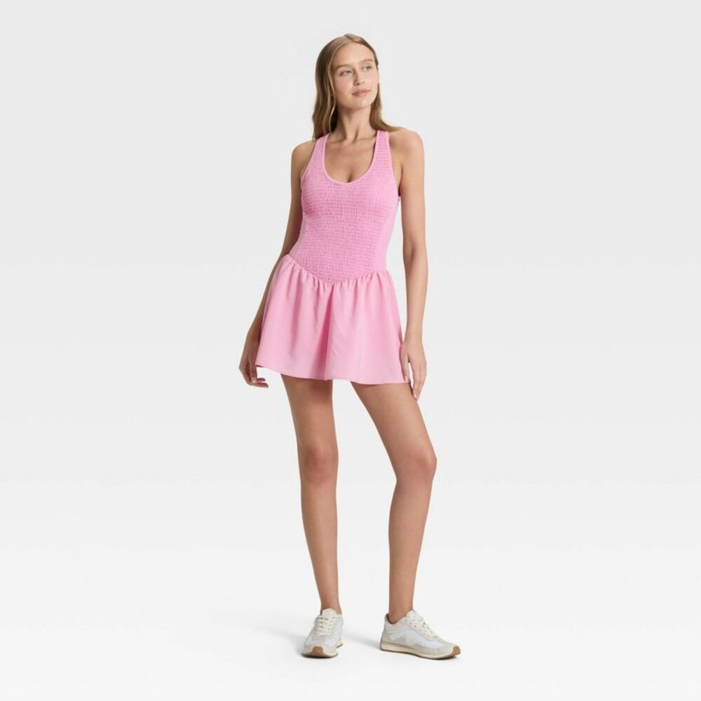 JoyLab Pink Smocked Tank Dress
